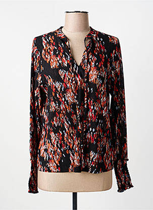 Blouse imprimé fantaisie manches longues noir GARCIA femme