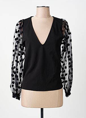Top coupe cintrée manches longues noir IMPERIAL femme