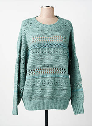 Pull col rond manches longues vert SALSA femme