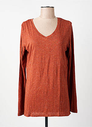 Top coupe cintrée manches longues marron GARCIA femme