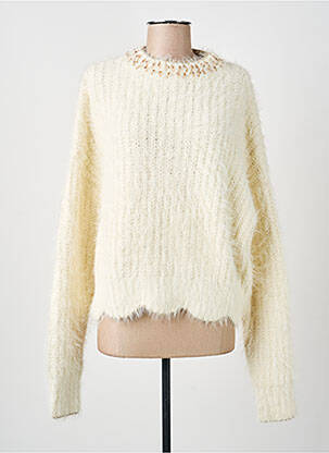 Pull col rond manches longues beige SALSA femme