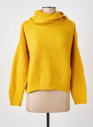 Pull coupe droite manches longues jaune PRINCESSE NOMADE femme