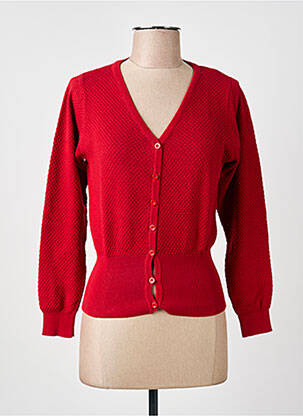 Gilet manches longues resserrée sur le bas rouge PRINCESSE NOMADE femme