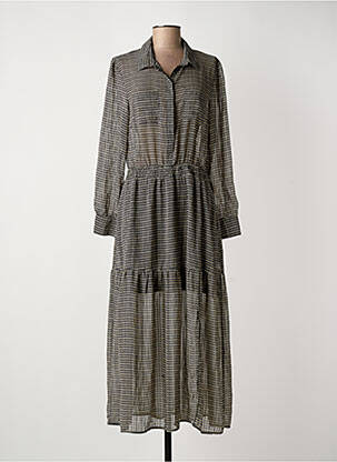 Robe longue imprimé fantaisie manches longues noir RUE MAZARINE femme