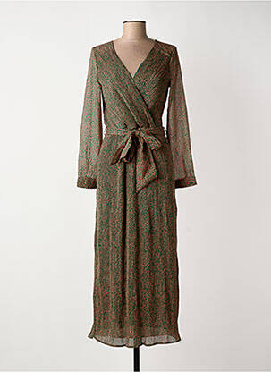 Robe longue manches longues manches longues vert LA PETITE ETOILE femme