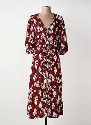Robe longue manches longues manches longues rouge GRACE & MILA femme