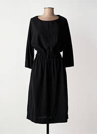 Robe mi-longue manches longues manches longues noir ARTLOVE femme