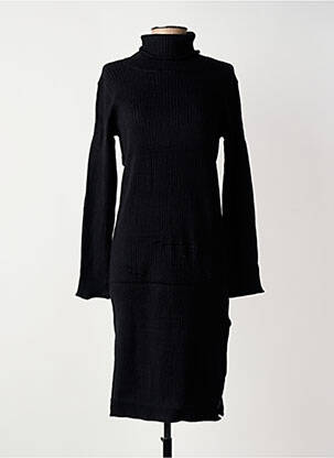 Robe pull stretch manches longues noir CHERRY PARIS femme