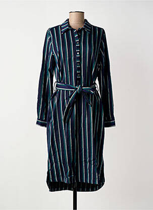 Robe mi-longue manches longues manches longues bleu GARCIA femme