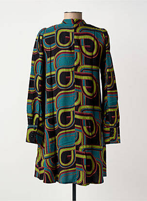 Robe mi-longue coupe fluide manches longues vert KING LOUIE femme