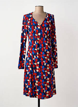 Robe mi-longue imprimé fantaisie manches longues bleu PRINCESSE NOMADE femme