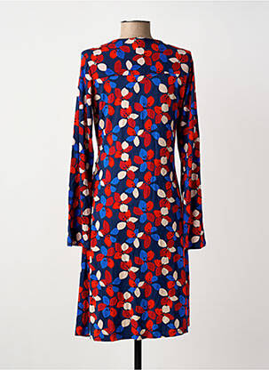 Robe mi-longue imprimé fantaisie manches longues bleu PRINCESSE NOMADE femme