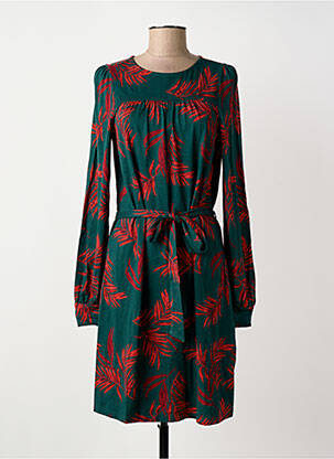 Robe mi-longue imprimé fleurs manches longues vert KING LOUIE femme