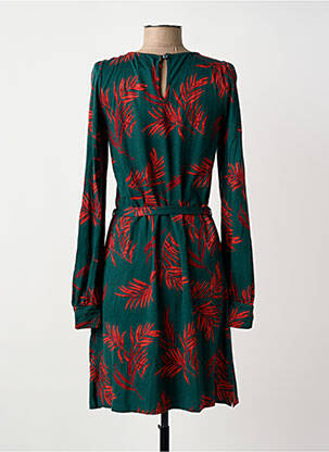 Robe mi-longue imprimé fleurs manches longues vert KING LOUIE femme