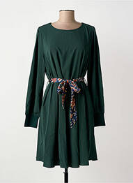 Robe mi-longue manches longues manches longues vert GRACE & MILA femme
