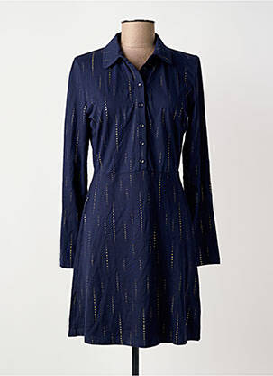 Robe mi-longue manches longues manches longues bleu MADEMOISELLE YEYE femme
