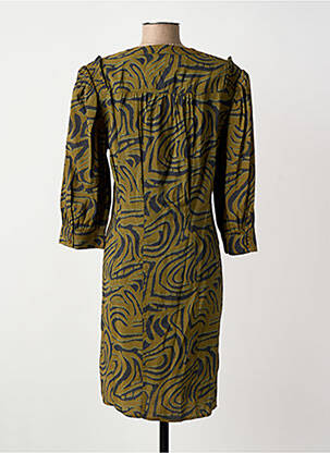 Robe mi-longue imprimé fantaisie manches longues vert SCOTCH & SODA femme