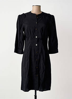 Robe mi-longue manches longues manches longues noir SCOTCH & SODA femme