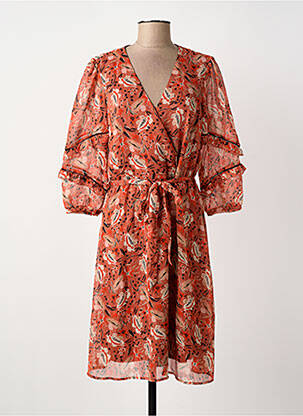 Robe mi-longue manches 3/4 manches 3/4 rose GARCIA femme
