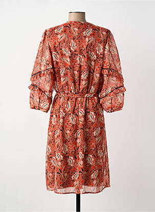 Robe mi-longue manches 3/4 manches 3/4 rose GARCIA femme