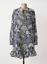 Robe mi-longue coupe fluide manches longues bleu SCOTCH & SODA femme