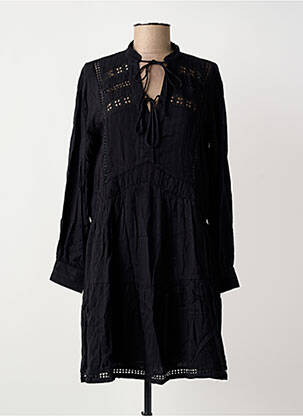 Robe mi-longue coupe fluide manches longues noir RUE MAZARINE femme
