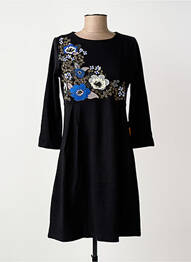 Robe mi-longue manches longues manches longues noir MAMATAYOE femme