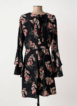 Robe mi-longue imprimé fleurs manches longues noir IMPERIAL femme