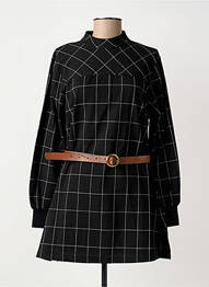 Robe courte fermeture zippée au dos manches longues noir MADEMOISELLE YEYE femme