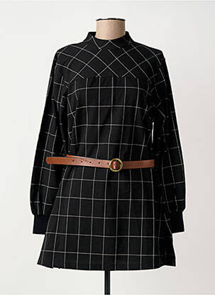 Robe courte fermeture zippée au dos manches longues noir MADEMOISELLE YEYE femme