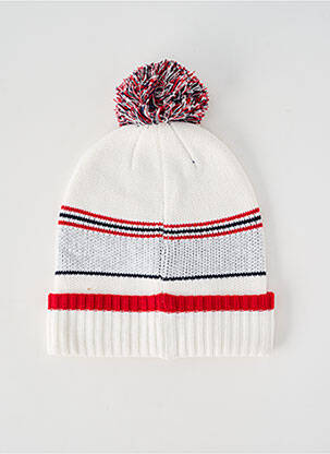Bonnet imprimé rayures blanc TEDDY SMITH unisexe