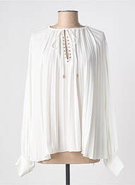 Blouse légère et transparente manches longues blanc LIU JO femme
