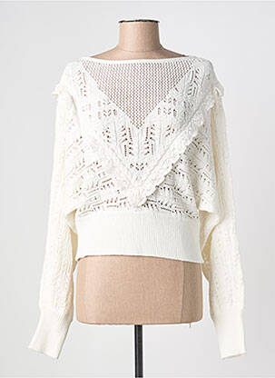 Pull col bateau manches longues blanc TWINSET femme