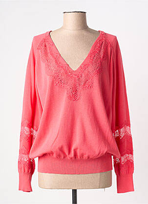 Pull col v manches longues rose TWINSET femme