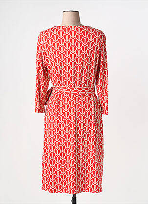 Robe mi-longue imprimé fantaisie manches longues rouge OUI femme