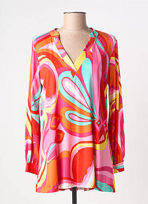 Tunique manches longues orange AU SOLEIL DE ST TROPEZ femme