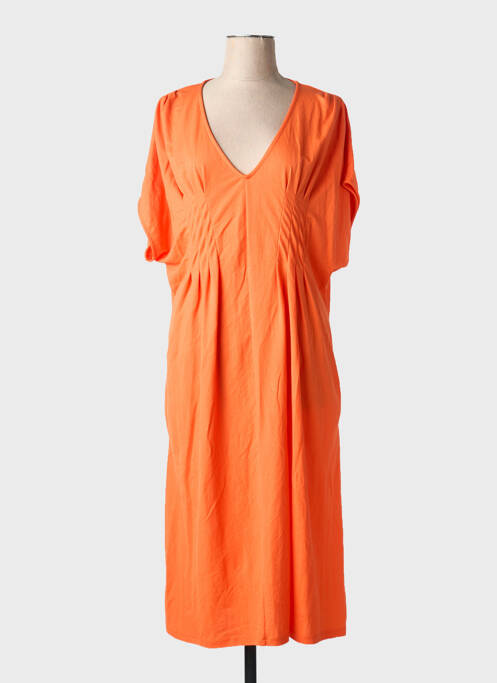 Robe mi-longue orange SCORZZO femme