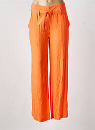 Pantalon large fermeture zippée sous rabat boutonné taille haute orange ZILCH femme