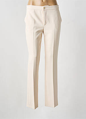 Pantalon droit tissage crêpe taille normale beige TWINSET femme