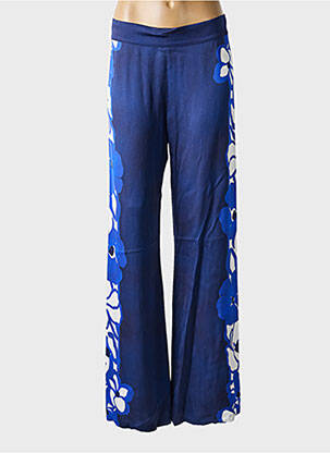 Pantalon large coupe fluide taille normale bleu CAROLINE BISS femme