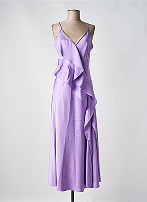 Robe longue manches bretelles ajustables fines bretelles violet KOCCA femme