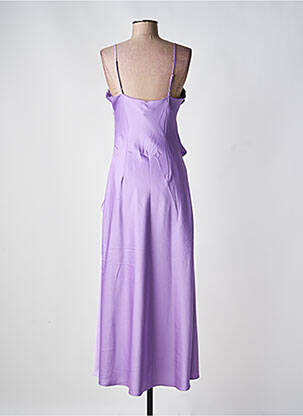 Robe longue manches bretelles ajustables fines bretelles violet KOCCA femme