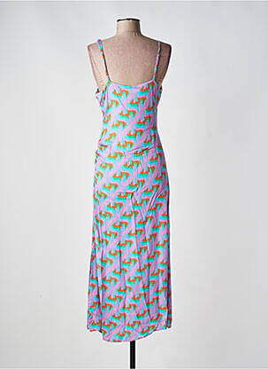 Robe longue manches bretelles ajustables fines bretelles violet KOCCA femme