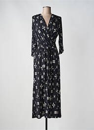 Robe longue coupe cintrée manches 3/4 noir AU SOLEIL DE ST TROPEZ femme