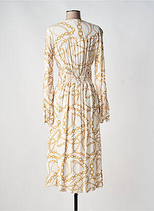 Robe mi-longue manches longues manches longues beige KOCCA femme