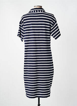 Robe mi-longue manches courtes manches courtes bleu OUI femme