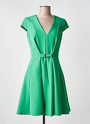 Robe courte fermeture zippée au dos manches courtes vert TWINSET femme