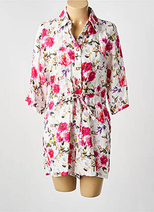 Combishort col chemisier manches 3/4 rose LIU JO femme