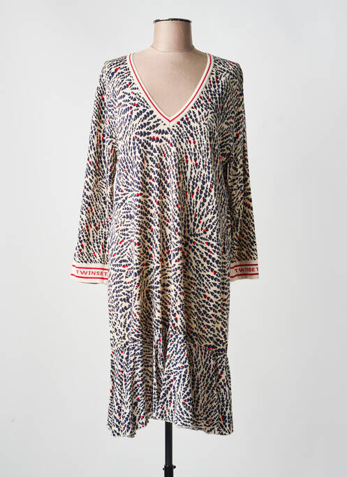 Robe mi-longue beige TWINSET femme