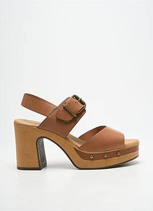 Sandales/nu pieds matière lisse talon de 7 à 9cm marron WEEKEND MAXMARA femme